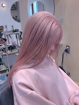 スタン 渋谷(Stam) ミルクティーピンクベージュカラーハイトーンカラーダブルカラー