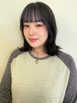 ユニバイリサ 天神大名店(uni by risa) グレージュ 透明感カラー 外ハネボブ 顔周りカット 前髪カット