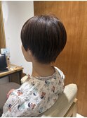 ナチュラルショート/デザインカット/ブラウンベージュ