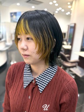 テテ(TETE) ボブレイヤー/インナーカラー/イエローカラー