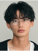 渋谷メンズパーマルーズパーマシャドウパーマセンターパート緩め