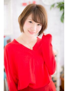 ミック ヘアアンドビューティー 大山店(miq  Hair&Beauty) 斜めバングｘミルクティーブラウン小顔ウルフボブa1