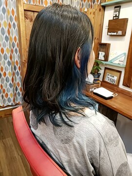 カットビ(CutBi) インナーカラー☆ターコイズ・グリーン