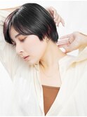 大人ショート×アッシュブラック×丸みショート×イルミナカラー