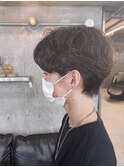 緩めシャドウパーマセンターパート