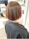 福山美容室caary人気縮毛ストレート内巻きボブ