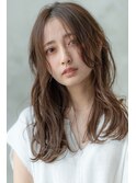 ミディアムレイヤー/大人可愛い/髪質改善/シースルーバング