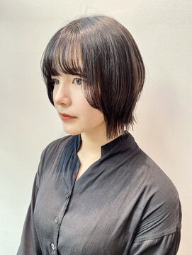 ステア ケース(stair case) 韓国外ハネくびれボブ切りっぱなしボブレイヤーカット20代30代