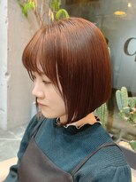 グリンプス 大濠店(Glimpse) ショートボブ　チェリーブラウン　髪質改善　艶髪酸性ストレート