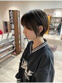 大人可愛い20代30代40代黒髪前下がりショートボブ丸みショート◎