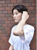 大人可愛い20代30代40代黒髪前下がりショートボブ丸みショート◎