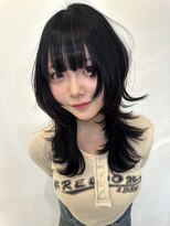 アリー(ally) クラゲウルフカットアイドルウルフロングウルフ黒髪ロング姫