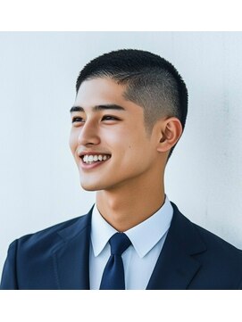 メンズ ルシードスタイル アウラ 松戸市五香(LUCIDO STYLE Aura) 大人ボウズ就活【五香#メンズカット#＜理容室＞#ブリーチ#眉毛】