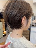  前髪あり小顔つや髪顔まわり簡単スタイリング丸みショート 