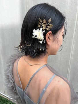 アール 北千住店(ar) ボブアレンジ/金粉ヘア/ハーフアップ/タイトアレンジ