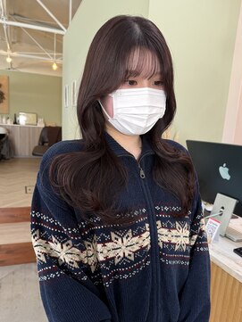 キュオンシア(CUEON. ciea) レイヤーカット×ショコラブラウン×韓国ヘア