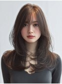 ハッシュカットミディアムレイヤーシャギー韓国ヘア