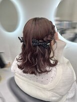 クラン 北新地店(Clan)&nbsp;編み込みねじりハーフツイン /北新地ヘアセット