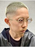 周布メンズショートツイストパーマスパイラルパーマフェード強め