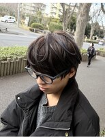 バンブーヘアクラブ 常盤平店&nbsp;マッシュウルフ　ブルーシルバーメッシュ