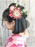 袴や着物のヘアーセットと着付は北区表町ヘアスペースムーンで！