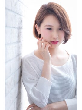 ヘアーアートシフォン 川口東口店(hair art chiffon) 黒髪orことりベージュのウォーターフォールの毛先パーマボブ
