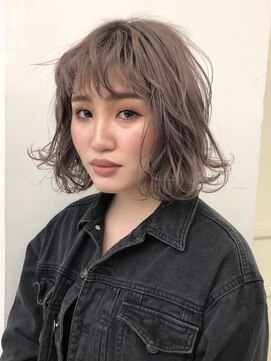 ラパンセヴェール(LA PENSEE VERT) ホワイティーパープルピンク×外はねボブ