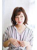 シースルーバングのゆる外ハネカール