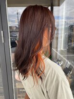 ヘアーデザイン ディードット(Hair design D.) オレンジブラウン　インナーオレンジ