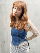 【山田】無造作外国人風カールオレンジベージュ