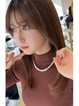 ティア(Tia.) 縮毛矯正/髪質改善トリートメント/グレージュ/ミディアムヘア