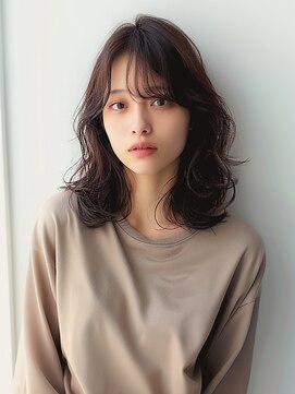 クラン 岡本(Chlan) ゆるふわ外ハネニュアンスカール×アッシュブラウン