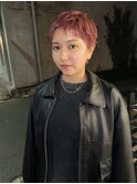ピクシーカット ベリーショート ブリーチ レッドカラー