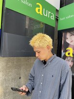ヘアサロン アウラ(hair salon aura) スパイキーショート抜きっぱなしブリーチスパイキーパーマ