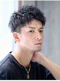 黒髪アップバングショート