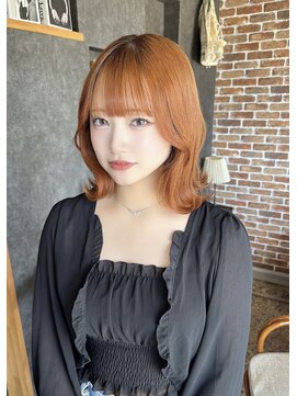 空 オレンジ/ブリーチ1回~