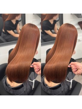 アマテラスゼロ 新宿(AMATELAS zero) ブリーチしててもサラ艶オレンジカラー