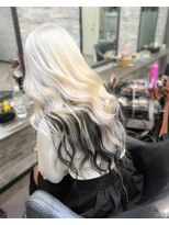 オズ 梅田店(OZ) ホワイト×インナーブラック/エクステ80枚