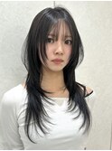 シャギー/ハッシュカット/ミディアムレイヤーカット/渋谷