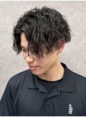 シャドウパーマ×かき上げ｜大人色気ヘア