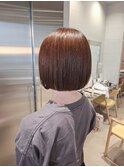 ブリーチなしカラー×ミニボブ/ストレートボブ/20代30代