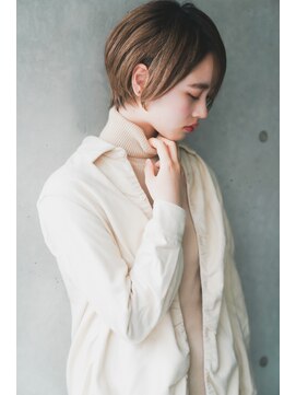 カライングドゥ(ing deux) 大人可愛い20代30代40代黒髪前下がりショートボブ丸みショート◎