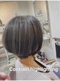 REAL SALON WORK～コントラストハイライト／前下がりボブ