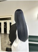 ストレートロング×ネイビー