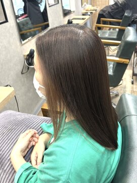 リベストバイジェービー 稲毛(li best. byjb) デザインカラー/レイヤーカット/ウェットヘア/オリーブベージュ