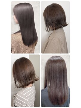 美容室フルール 20代30代40代ストレートアッシュベージュ髪質改善艶感カ