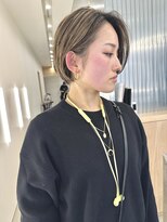 リノア 鵠沼海岸(LINOA)&nbsp;デザインカラー/レイヤーカット/ウェットヘア/オリーブベージュ