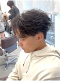 フェザーショートフェザーパーマセンターパートショートセンター