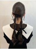 編みおろしツイン　結婚式　ライブ　同窓会　20代30代　お呼ばれ