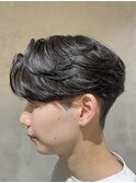 センターパートニュアンスパーマ